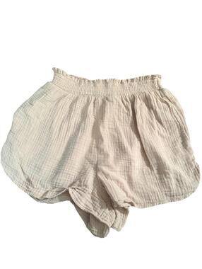 Aerie Gauzy High Waisted Shorts Size Medium Ivory 2” Cotton